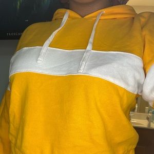 Yellow cropped hoodie